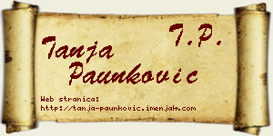 Tanja Paunković vizit kartica